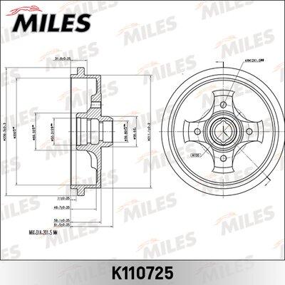 Miles K110725 - Гальмівний барабан autozip.com.ua