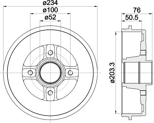 Mintex MBD044 - Гальмівний барабан autozip.com.ua