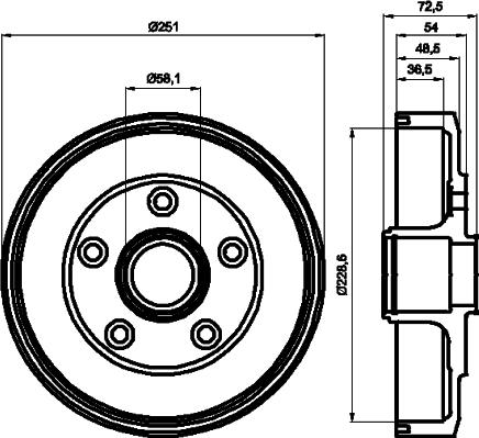 Mintex MBD124 - Гальмівний барабан autozip.com.ua