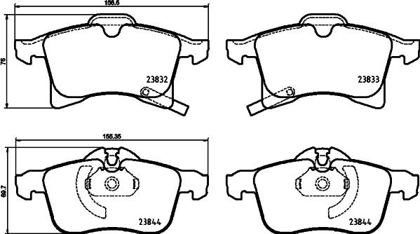 Mintex MDB3874 - Гальмівні колодки, дискові гальма autozip.com.ua