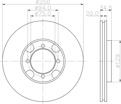 Mintex MDC580 - Гальмівний диск autozip.com.ua