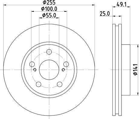 Mintex MDC1025 - Гальмівний диск autozip.com.ua