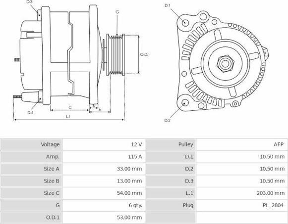 Mitsubishi A2TJ0481 - Генератор autozip.com.ua