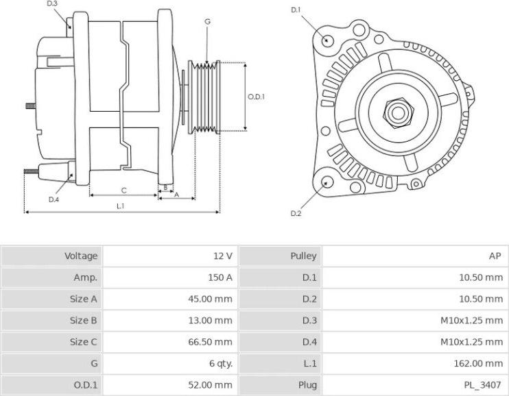 Mitsubishi A2TX9091 - Генератор autozip.com.ua