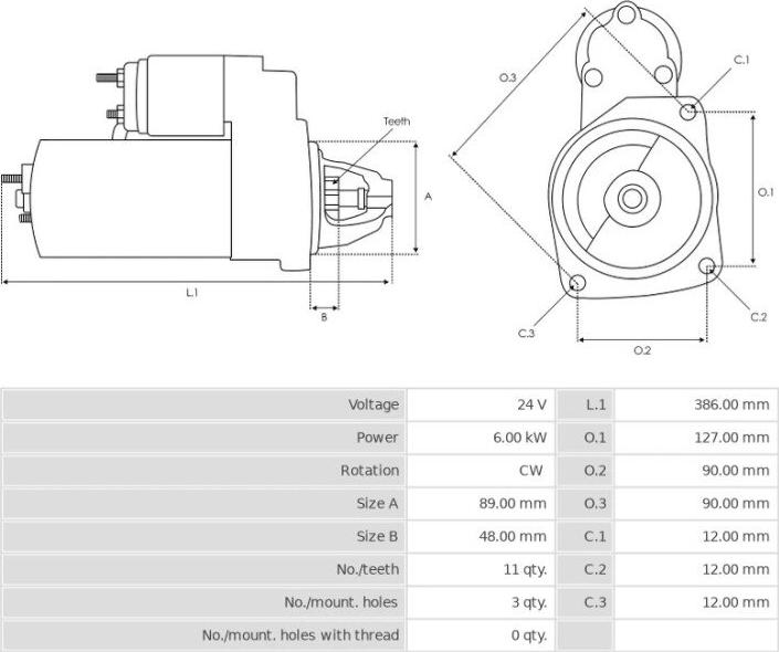 Mitsubishi M000A0301 - Стартер autozip.com.ua