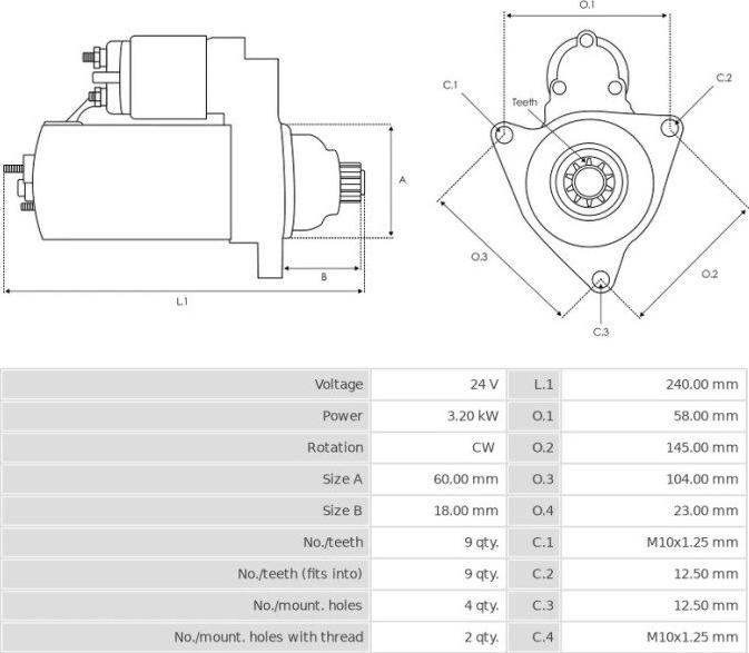 Mitsubishi M2T56871 - Стартер autozip.com.ua