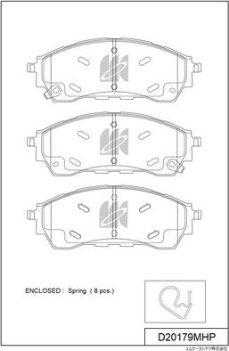 MK Kashiyama D20179MHP - Гальмівні колодки, дискові гальма autozip.com.ua