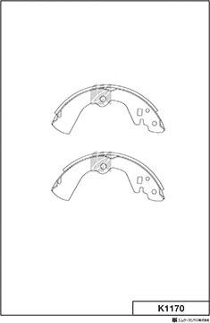 MK Kashiyama K1170 - Комплект гальм, барабанний механізм autozip.com.ua