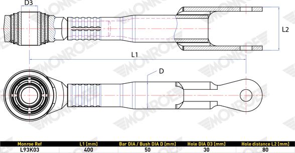 MONROE L93K03 - Тяга / стійка, стабілізатор autozip.com.ua