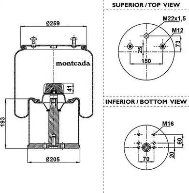 Montcada 0163010 - Кожух пневматичної ресори autozip.com.ua