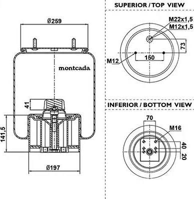 Montcada 0163115 - Кожух пневматичної ресори autozip.com.ua