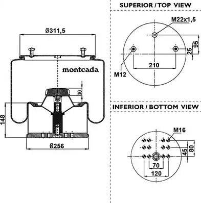 Montcada 0163110 - Кожух пневматичної ресори autozip.com.ua