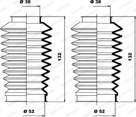 Moog K150040 - Комплект пилника, рульове управління autozip.com.ua