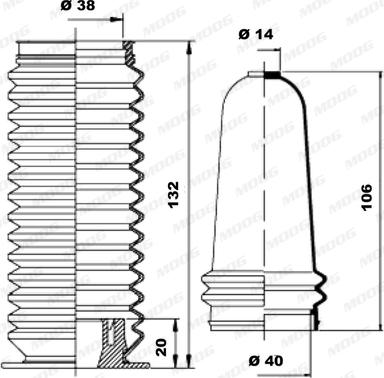 Moog K150059 - Комплект пилника, рульове управління autozip.com.ua