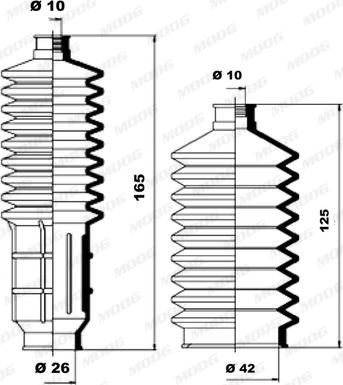 Moog K150061 - Комплект пилника, рульове управління autozip.com.ua