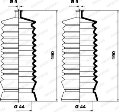 Moog K150062 - Комплект пилника, рульове управління autozip.com.ua