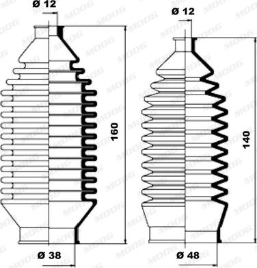 Moog K150013 - Комплект пилника, рульове управління autozip.com.ua