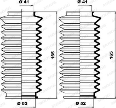 Moog K150037 - Комплект пилника, рульове управління autozip.com.ua