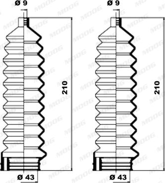 MOOG K150029 - Комплект пилника, рульове управління autozip.com.ua