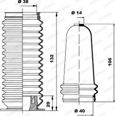 Moog K150075 - Комплект пилника, рульове управління autozip.com.ua