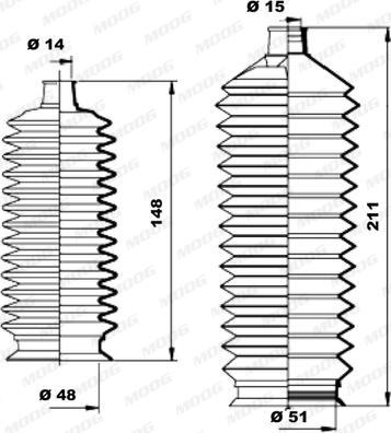 Moog K150190 - Комплект пилника, рульове управління autozip.com.ua