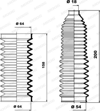 Moog K150140 - Комплект пилника, рульове управління autozip.com.ua