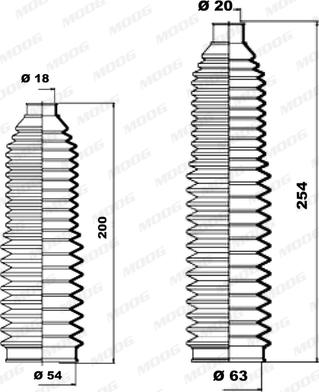 MOOG K150141 - Комплект пилника, рульове управління autozip.com.ua