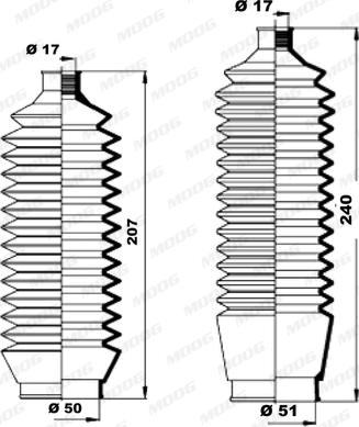 MOOG K150156 - Комплект пилника, рульове управління autozip.com.ua