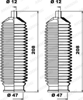 MOOG K150168 - Комплект пилника, рульове управління autozip.com.ua