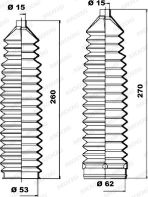 Moog K150119 - Комплект пилника, рульове управління autozip.com.ua