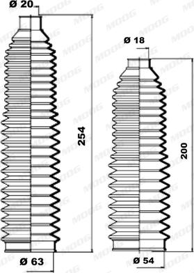 MOOG K150139 - Комплект пилника, рульове управління autozip.com.ua