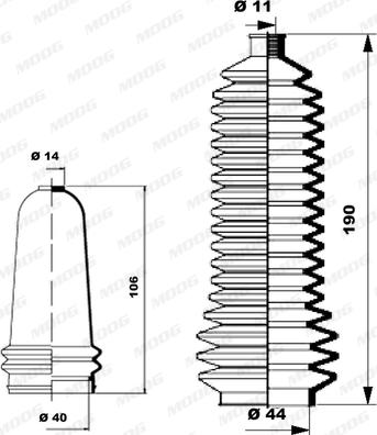 Moog K150132 - Комплект пилника, рульове управління autozip.com.ua