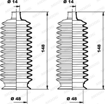 Moog K150170 - Комплект пилника, рульове управління autozip.com.ua