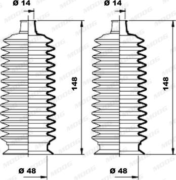 MOOG K150177 - Комплект пилника, рульове управління autozip.com.ua