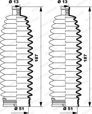 MOOG K150246 - Комплект пилника, рульове управління autozip.com.ua