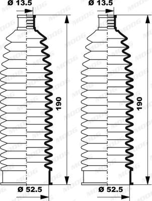 MOOG K150254 - Комплект пилника, рульове управління autozip.com.ua