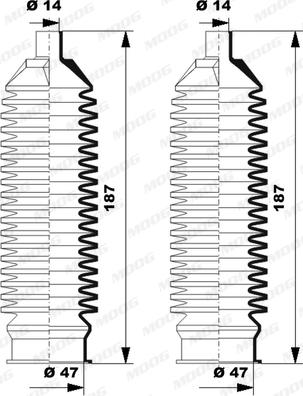 MOOG K150264 - Комплект пилника, рульове управління autozip.com.ua