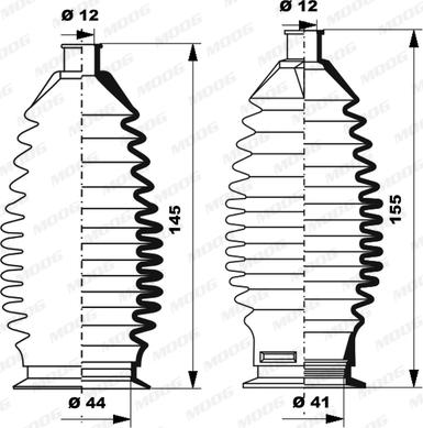 Moog K150261 - Комплект пилника, рульове управління autozip.com.ua