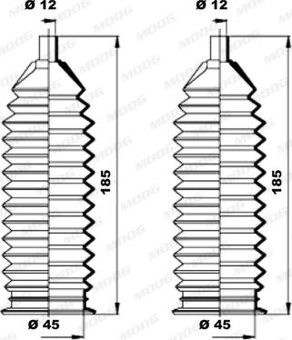 MOOG K150206 - Комплект пилника, рульове управління autozip.com.ua