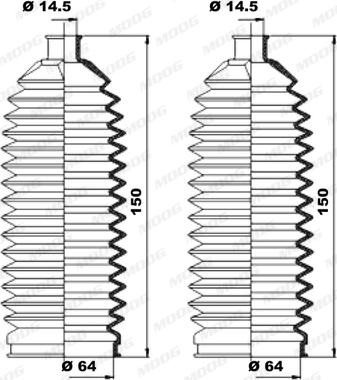 MOOG K150230 - Комплект пилника, рульове управління autozip.com.ua