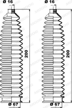 Moog K150223 - Комплект пилника, рульове управління autozip.com.ua