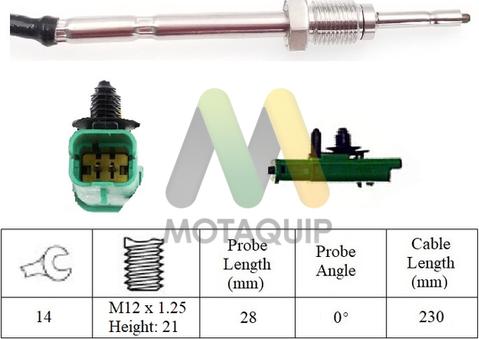 Motaquip LVET368 - Датчик, температура вихлопних газів autozip.com.ua