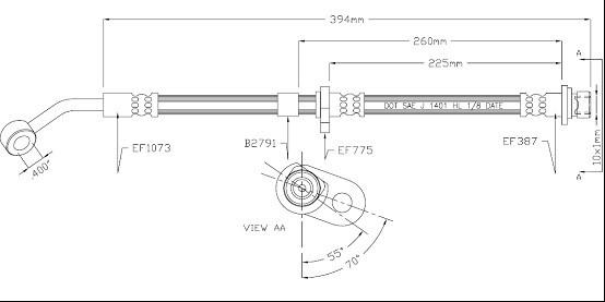 Motaquip VBJ614 - Гальмівний шланг autozip.com.ua