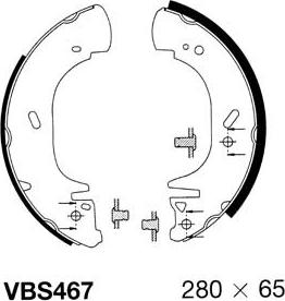 Motaquip VBS467 - Комплект гальм, барабанний механізм autozip.com.ua