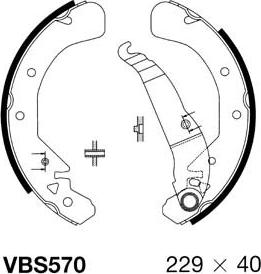 Motaquip VBS570 - Комплект гальм, барабанний механізм autozip.com.ua