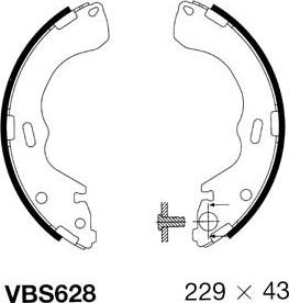 Motaquip VBS628 - Комплект гальм, барабанний механізм autozip.com.ua