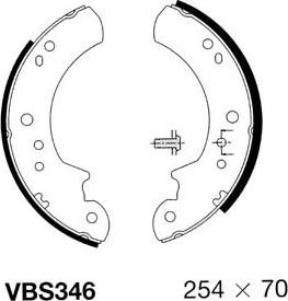 Motaquip VBS346 - Комплект гальм, барабанний механізм autozip.com.ua