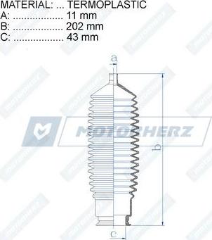 Motorherz RDZ0398MG - Пильник, рульове управління autozip.com.ua