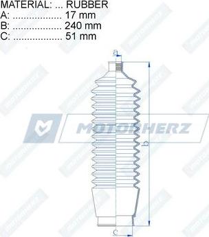 Motorherz RDZ0364MG - Пильник, рульове управління autozip.com.ua