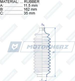 Motorherz RDZ0373MG - Пильник, рульове управління autozip.com.ua